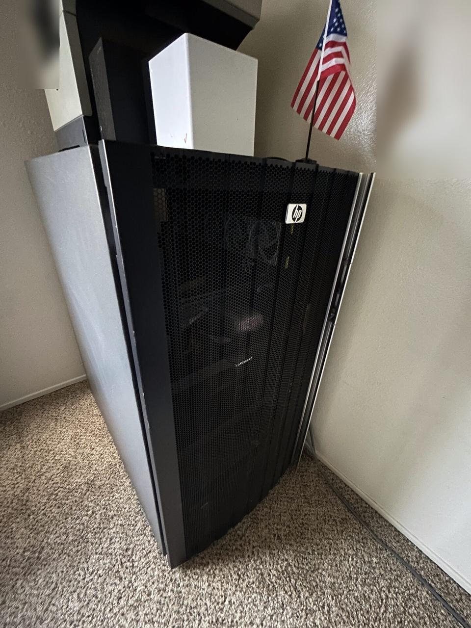 Alrty field photo with HP 22U server rack for a home AI setup
