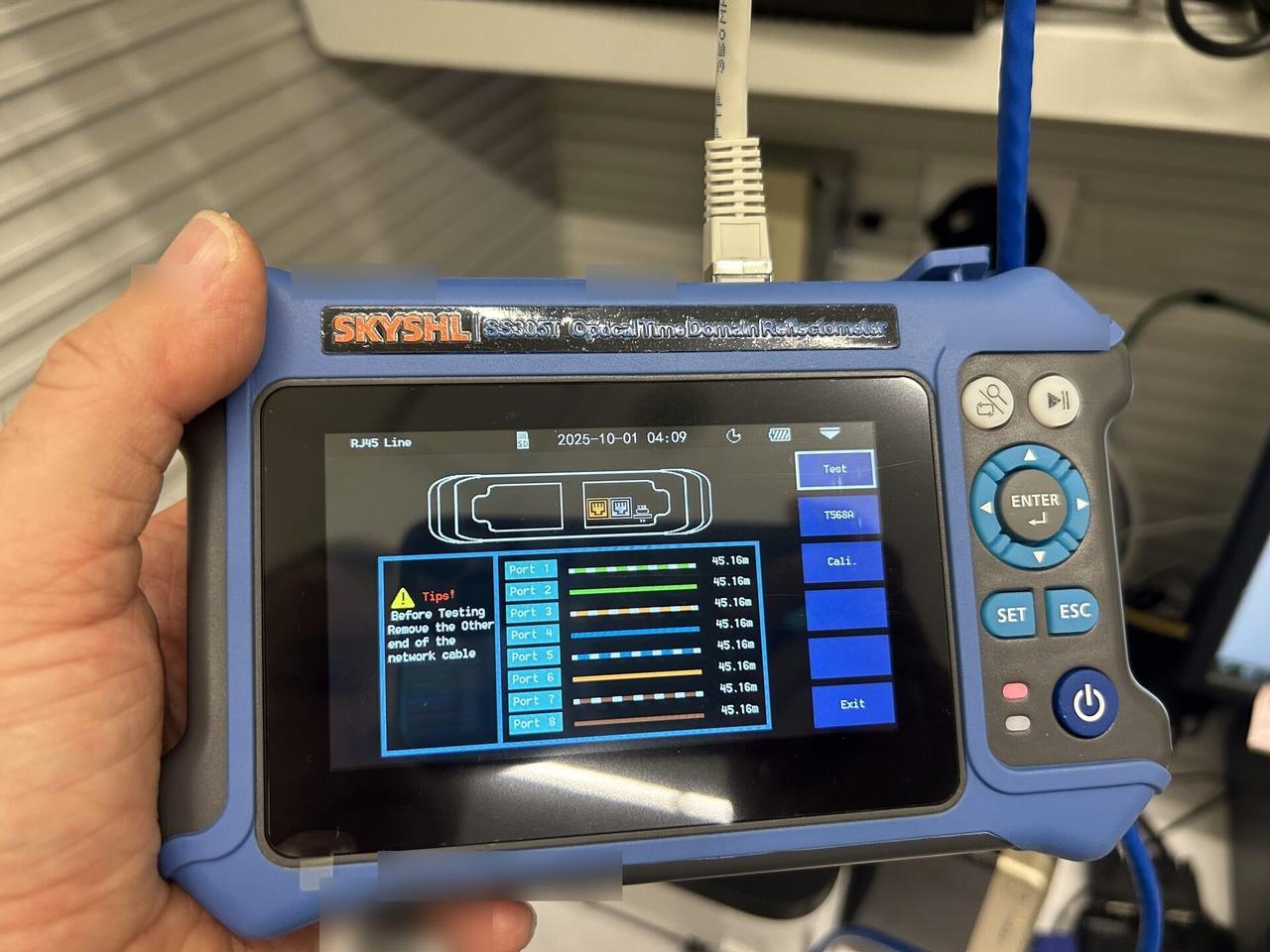 Alrty portfolio view of low-voltage cabling prepared for a connected device with connectors or plates visible
