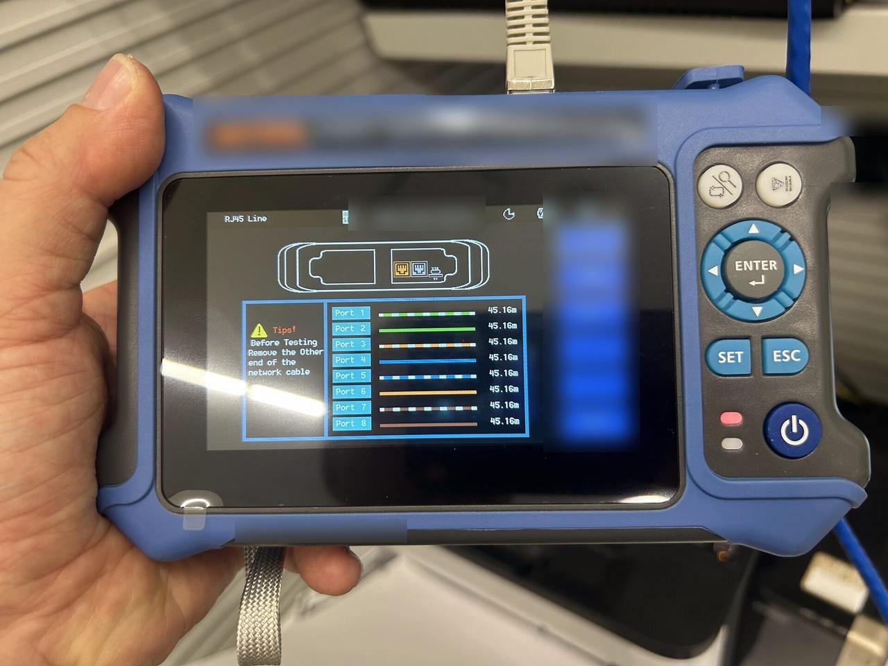 Optical meter and twisted-pair cable tone testing during an Alrty onsite service visit