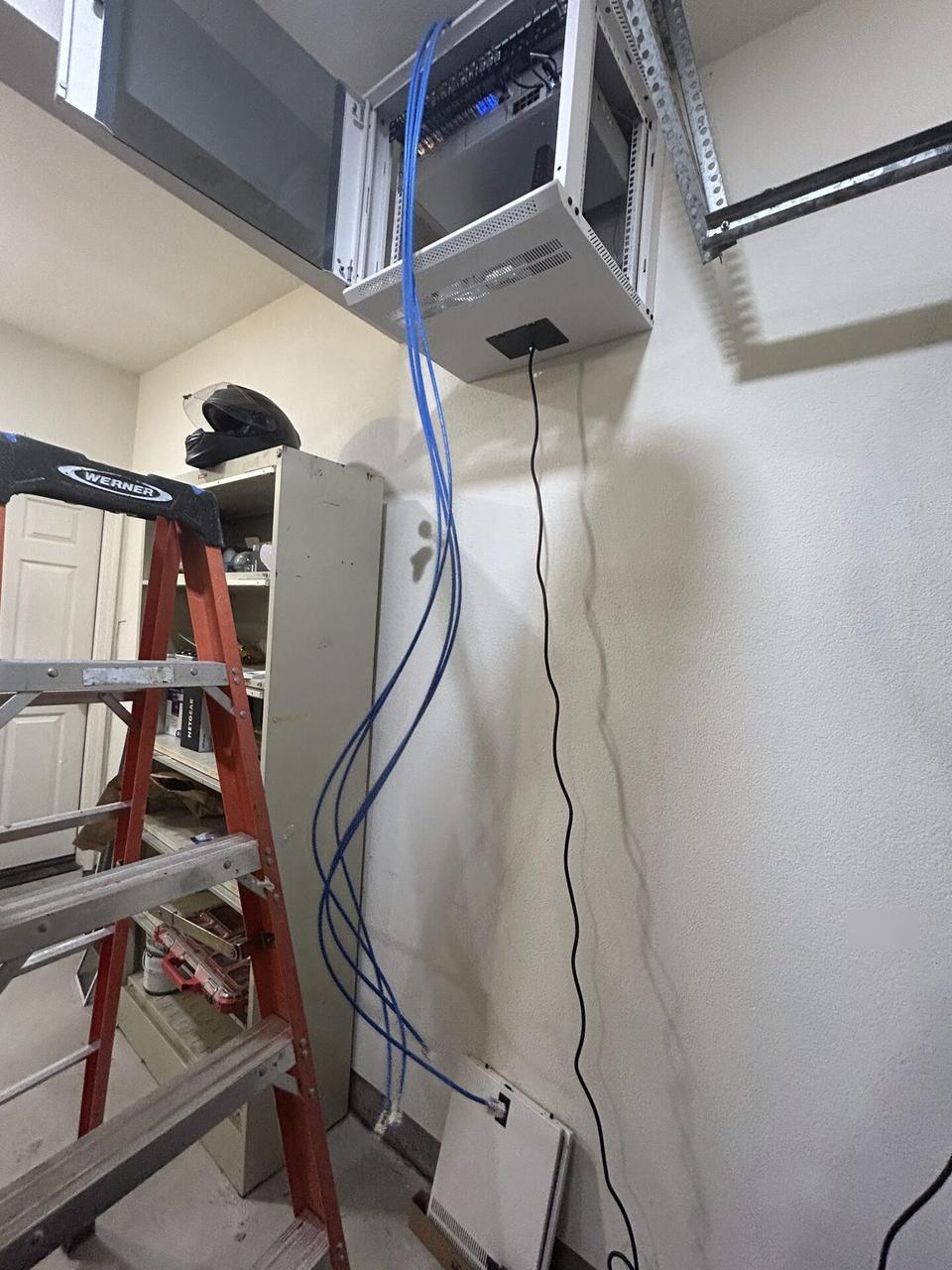 Security camera installation support detail with mounting context visible during an Alrty onsite service visit