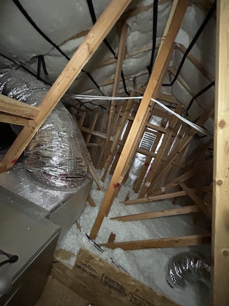 Public-safe portfolio image of attic security, network and low-voltage work