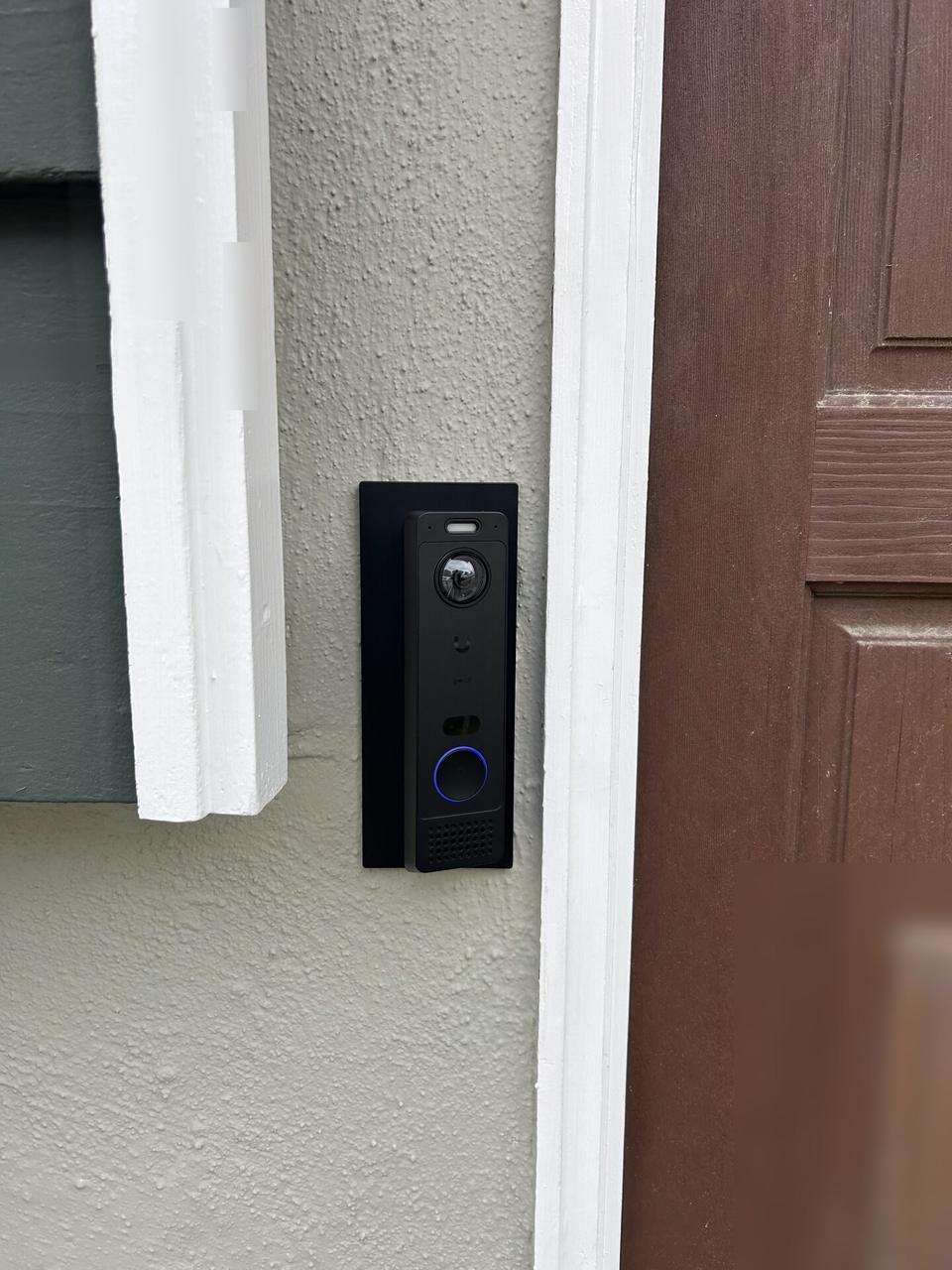Onsite service photo showing exterior doorbell at an entry door