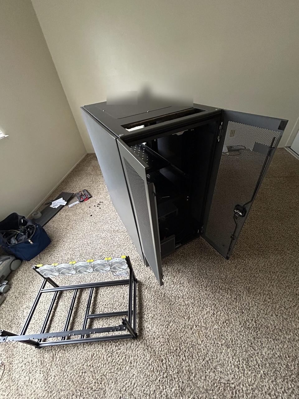 Service documentation showing equipment cabinet cabling and switch handoff inside the equipment cabinet