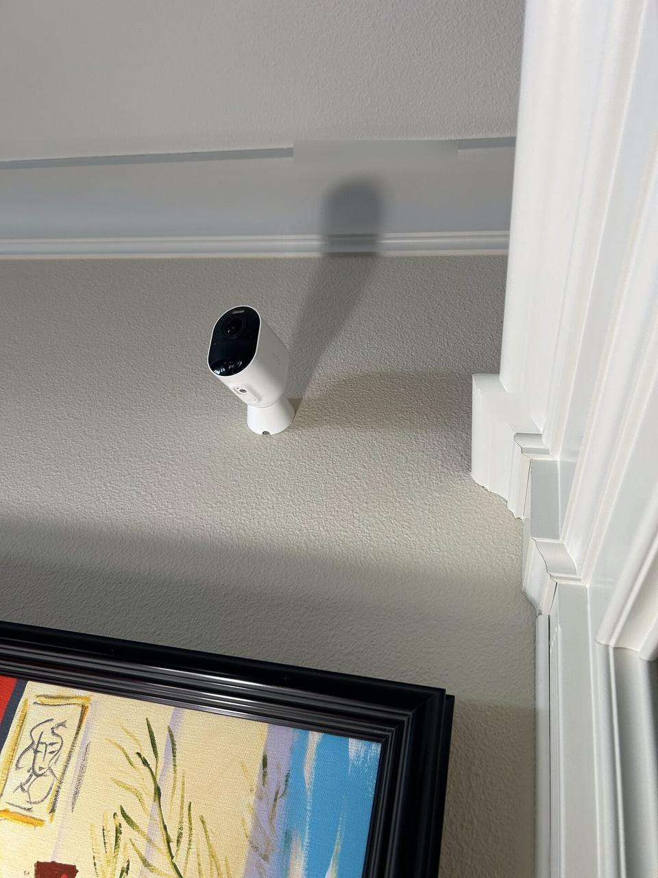 Doorbell camera or entry device service detail during CCTV equipment service during an Alrty onsite service visit