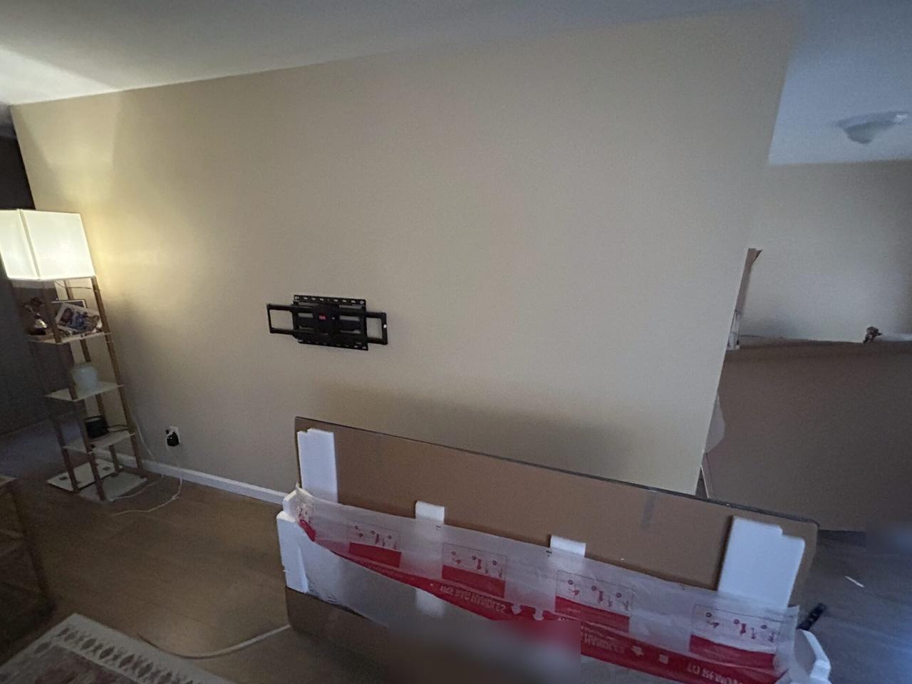 Alrty portfolio view of display bracket or mounting preparation onsite during display setup