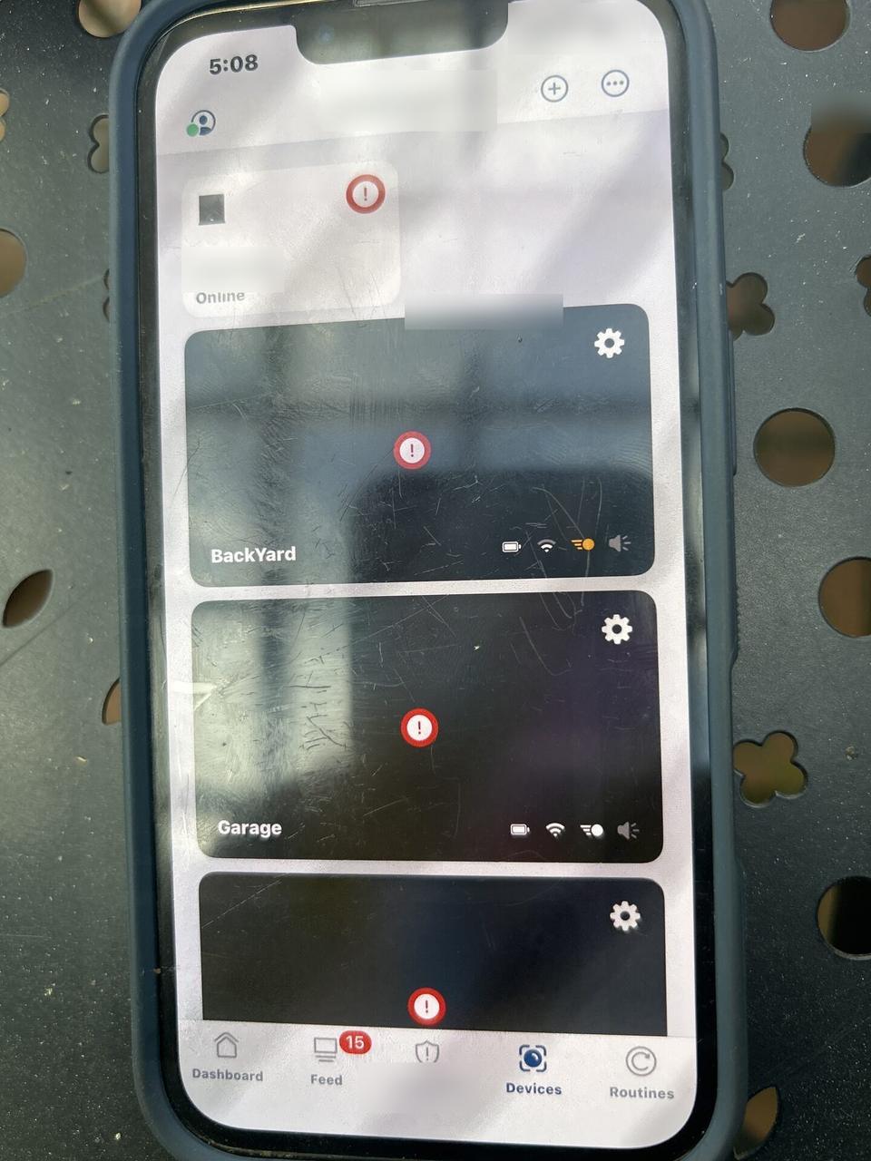 Service documentation showing doorbell camera or entry device service detail before final camera verification