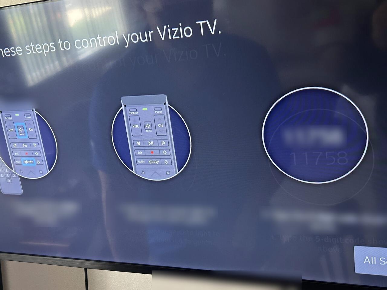 Service documentation showing wall-mounted TV setup and cable routing near the mounting location